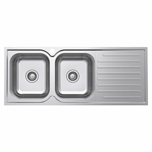 Classic Square 1180 – Double Bowls & Drainer Sink