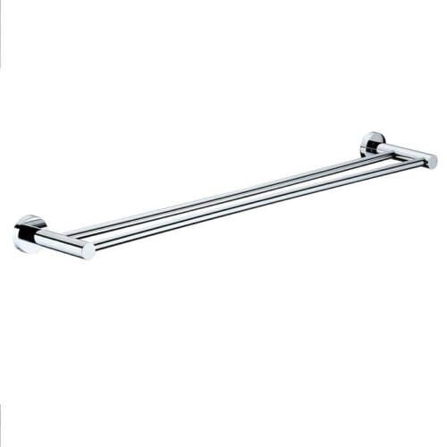 Round 900mm Double Towel Rail - Chrome