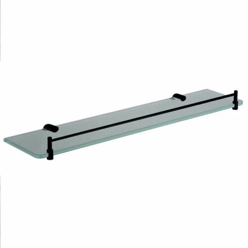 Black Round 500mm Glass Shelf