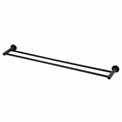 Black Round 900mm Double Towel Rail