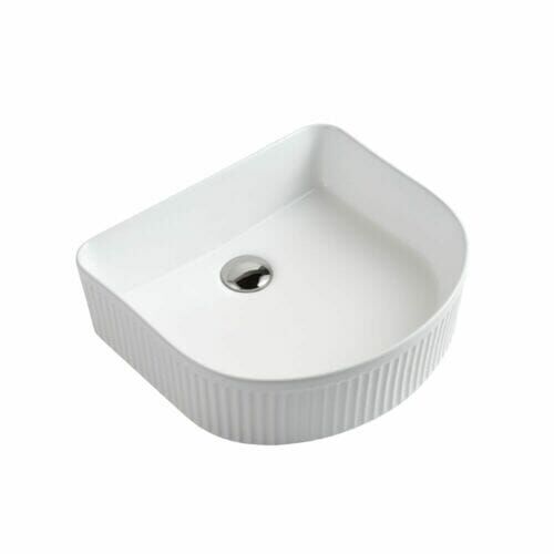 Quadrant Fluted Vessel Basin White Quadrant Fluted Vessel White