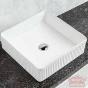 Square Fluted Vessel White Installation