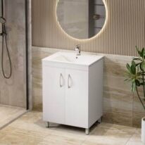Monica PVC 60cm Bathroom bathroom with monica 60cm pvc vanity unit