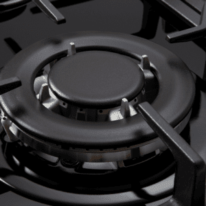 90cm Gas on Glass Cooktop - Cast iron trivets