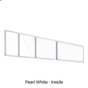 Four Panel Fixed Raked Window Pearl White Inside