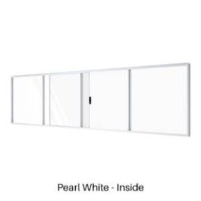 Single Slider for 2nd Panel with three fixed lites Pearl White Inside