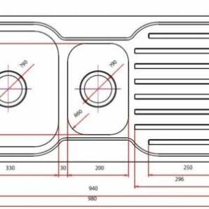 Classic Square 980 Kitchen Sink Specs