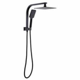Cube Matte Black Twin Shower Set
