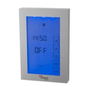 Premium Digital Timer Switch for Heated Towel Rails – Silver Vertical