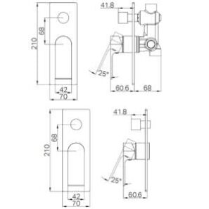 Bianca Shower Mixer With Diverter Drawings