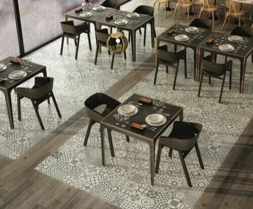 Heritage Black Tile Floor Installation