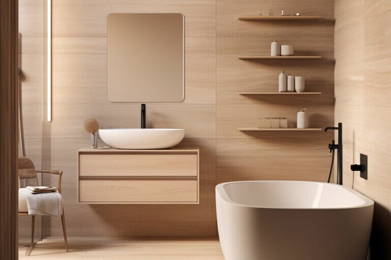 Freestanding Bath in Small Bathroom