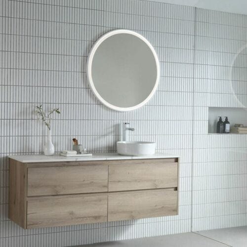 Eclipse Dimmable LED Framed Mirror 800x800mm Framed Eclipse LED Mirror 800x800