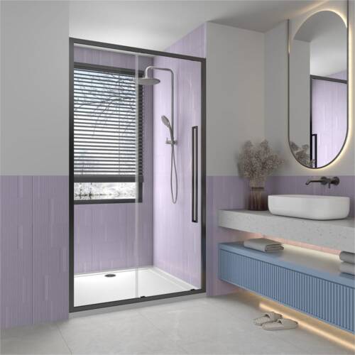 Alpine Sliding Shower Door Matte Black