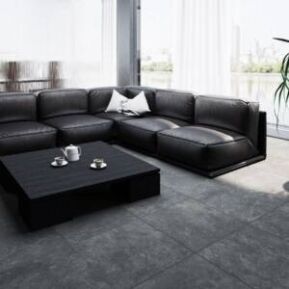 EssentialStone-1920-Charcoal-ls Modern living area with Essential Stone Charcoal Floor Tile