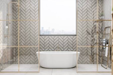 subway tiles in bathroom