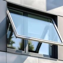 Modern aluminium awning window open on a contemporary home façade – sleek and functional design for Australian climates