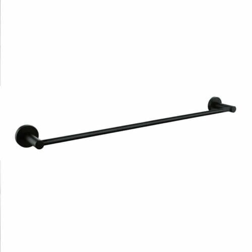 Black Round 900mm Single Towel Rail