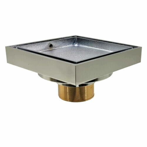 100mm Square Tile Insert Floor Waste Non Return