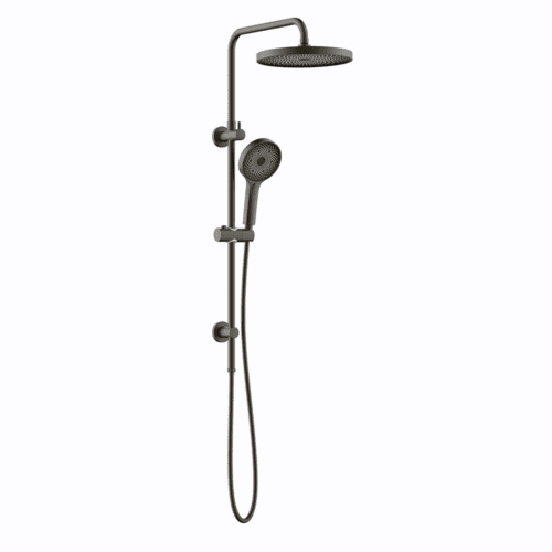Gabe Twin Shower on Rail - Gun Metal Grey