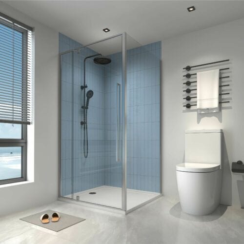 Alpine Pivot Door and Return Silver