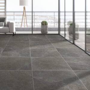 Charcoal Magic Stone Floor Tile Installation