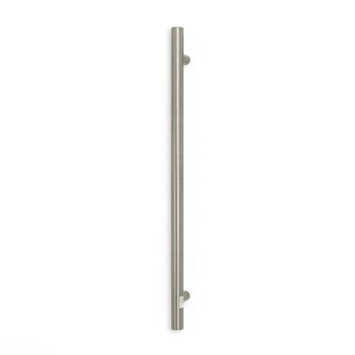 Round Brushed Nickel Vertical Heated Towel Rail