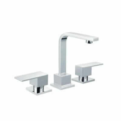 cube 1/4 basin tapware set chrome