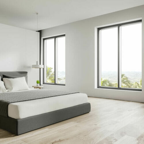 Single sliding window in Charcoal lustre
