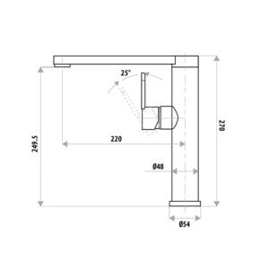 Elle Noble Stainless Steel Sink Mixer Specs