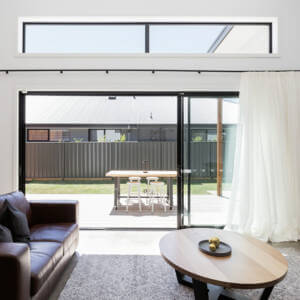 3 panel stackable sliding doors black frame