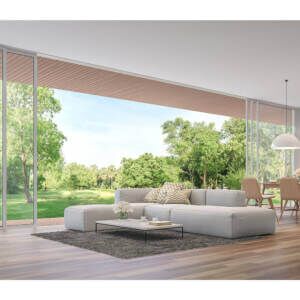 6 Panel Stacker Doors Pearl White Frame