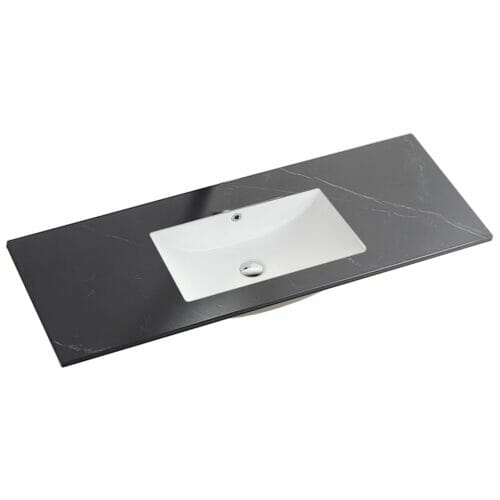 Shakespeare Black Sintered Stone Vanity Top – 90cm