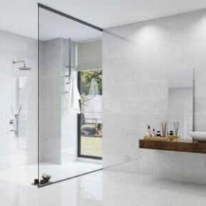 Serenity Granara Bone Gloss Wall Tile Installation