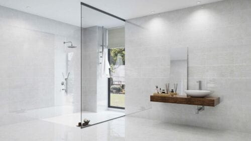 Serenity Granara Bone Gloss Wall Tile Installation