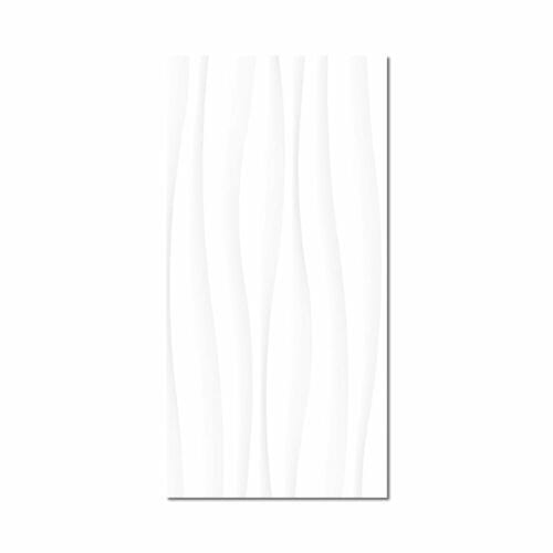 Charm White Feature Wave Gloss Wall Tile 300x600mm