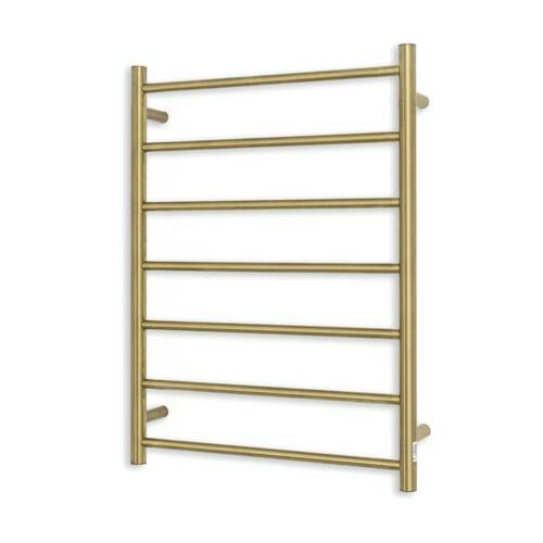 Brushed Gold Round Heated Towel Ladder