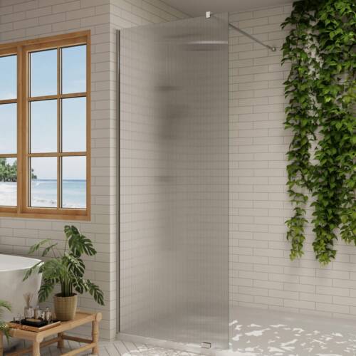 Fluted Walk-In Glass Shower Panel