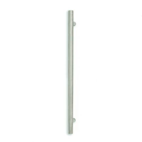 Round Brushed Satin Vertical Heated Towel Rail