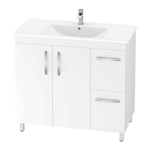 90cm PVC monica vanity unit right-hand drawers