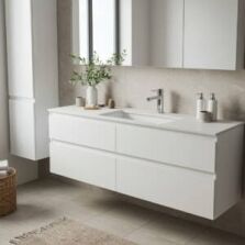 Best Bathroom Vanities with Sinks – Modern Floating White Vanity with Integrated Sink and Soft-Close Drawers for Stylish Storage