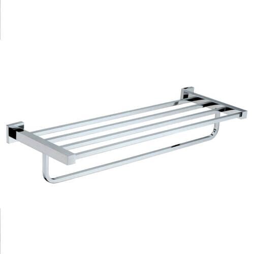 Square Towel Shelf and Rail Chrome