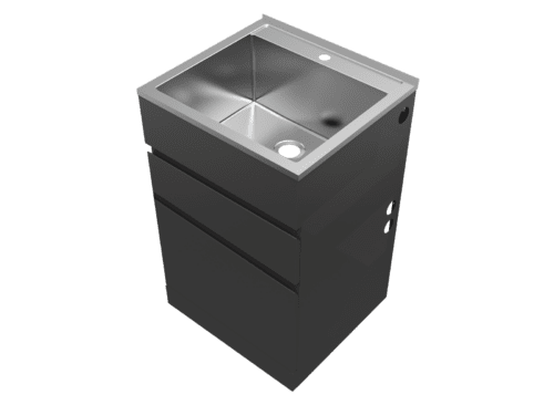 Excellence Matt Black Drawer Laundry Unit 45L-matte-black-Excellence