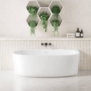 white back to the wall freestanding bath
