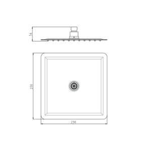 sky square shower head sizes