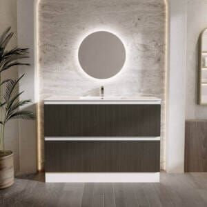 whispering willow drawer front 2 drawer kicker in bathroom setting