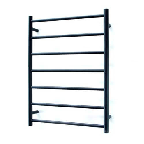 Black Round Heated Towel Ladder