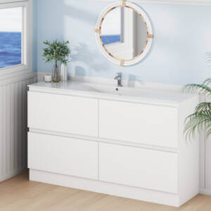Marine 150cm Single Bowl Vanity Unit with Kickboard in Bathroom