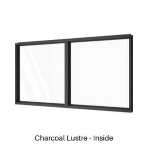 Double Panel Fixed Window Charcoal Lustre Inside