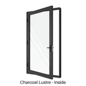 Single Front Entry Door Charcoal Lustre Inside